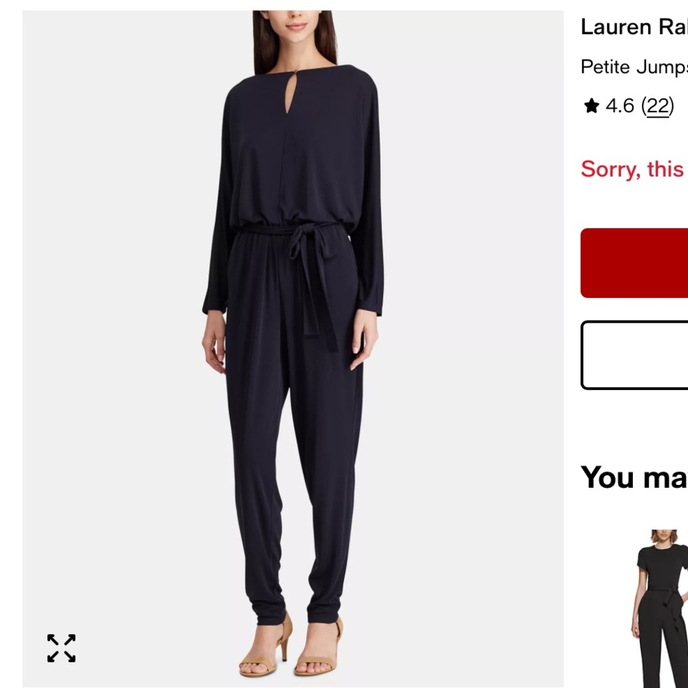 Ralph Lauren Navy Petite Jumpsuit